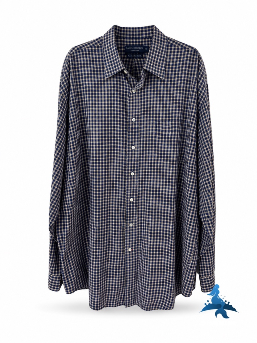 1325 Daniel Cremieux Fine Italian Fabric Plaid Shirt – XXL – Navy Tan